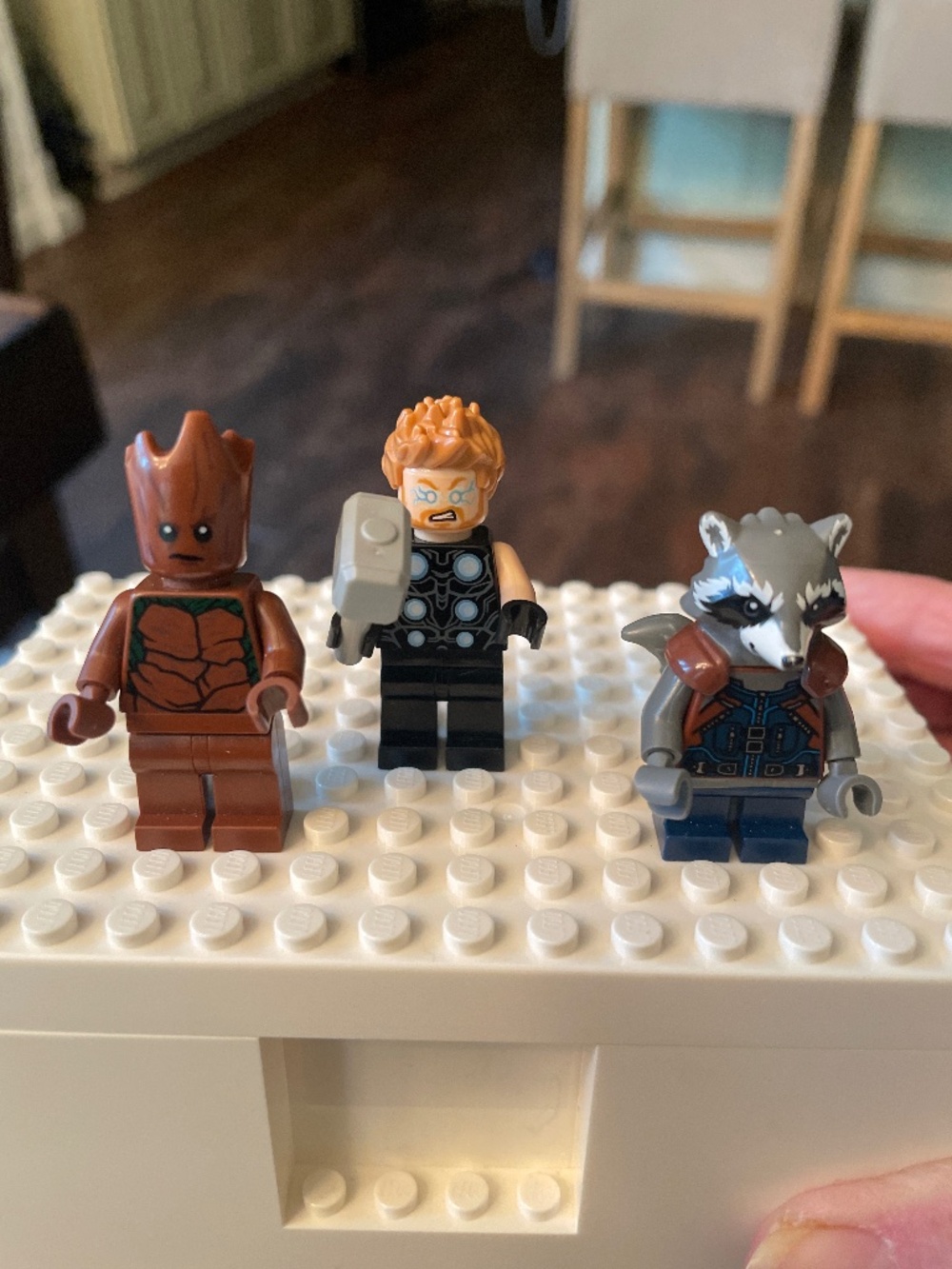 Lego Thor, Rocket Raccoon, & Groot mini figures